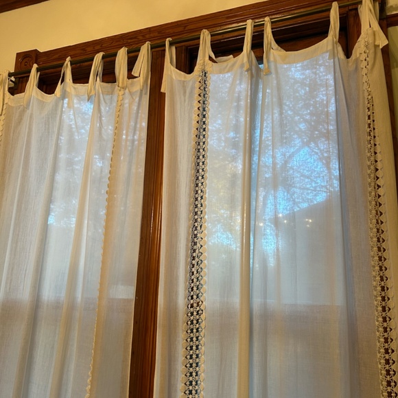 Softline Tie Tab Macrame Light Filtering Curtain BOHO - Picture 2 of 2
